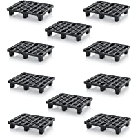 10x Leichtpalette 80x60 Kunststoffpalette im 1-2-Europaletten Maß inkl. gratis Zollstock x Halbe Palette- 10er Set
